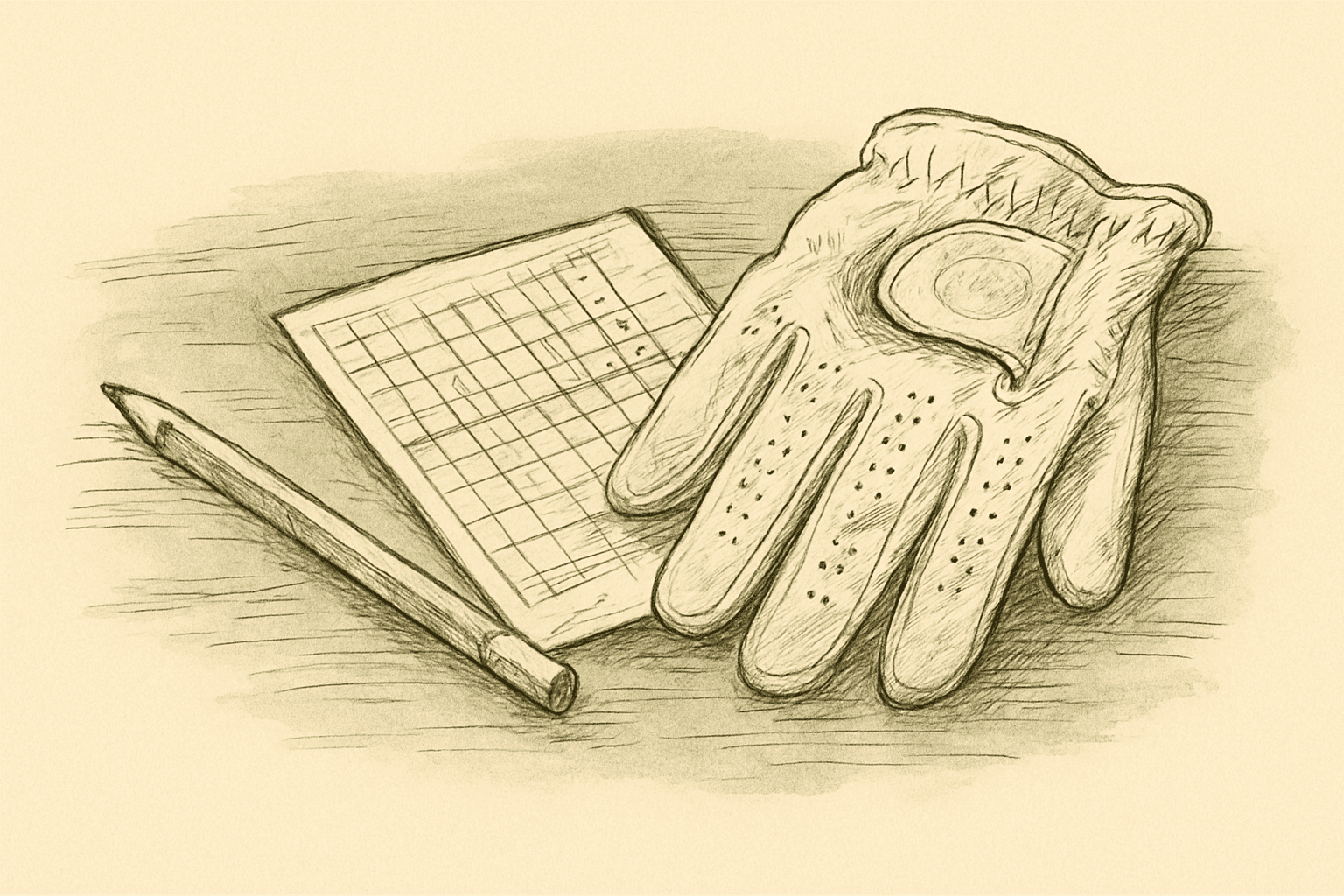 A well-worn pencil and a paper scorecard with handicap marks